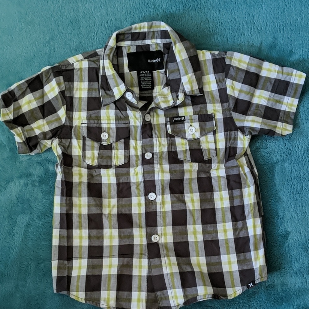 Hurley plaid shirt 4T